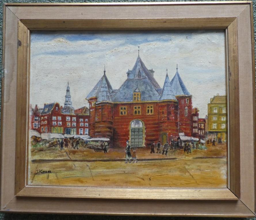 Nieuwmarkt met Waag (olieverf)  €20,-
