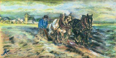 Ploeg met paarden