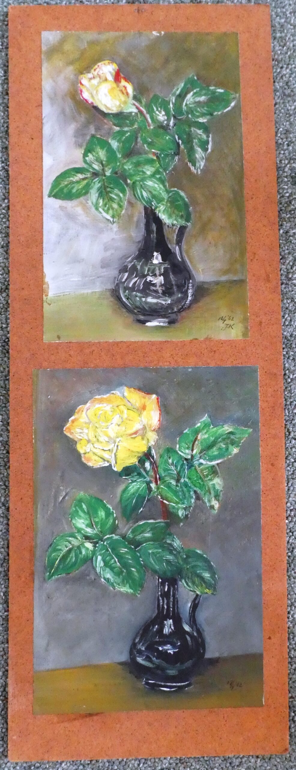Roos in knop en in bloei    €10,-