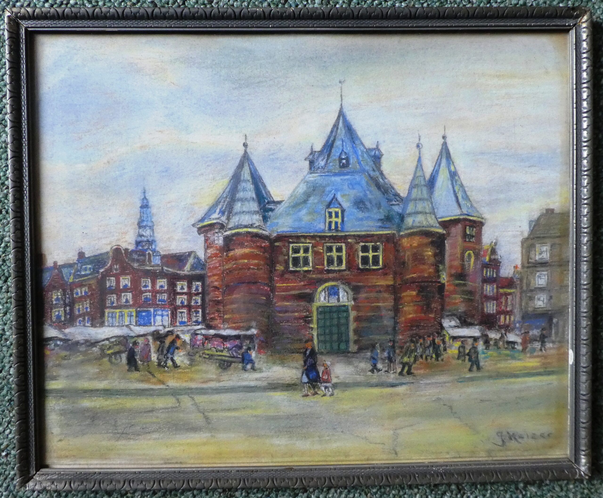 Nieuwmarkt met Waag (pastel)   €10,-