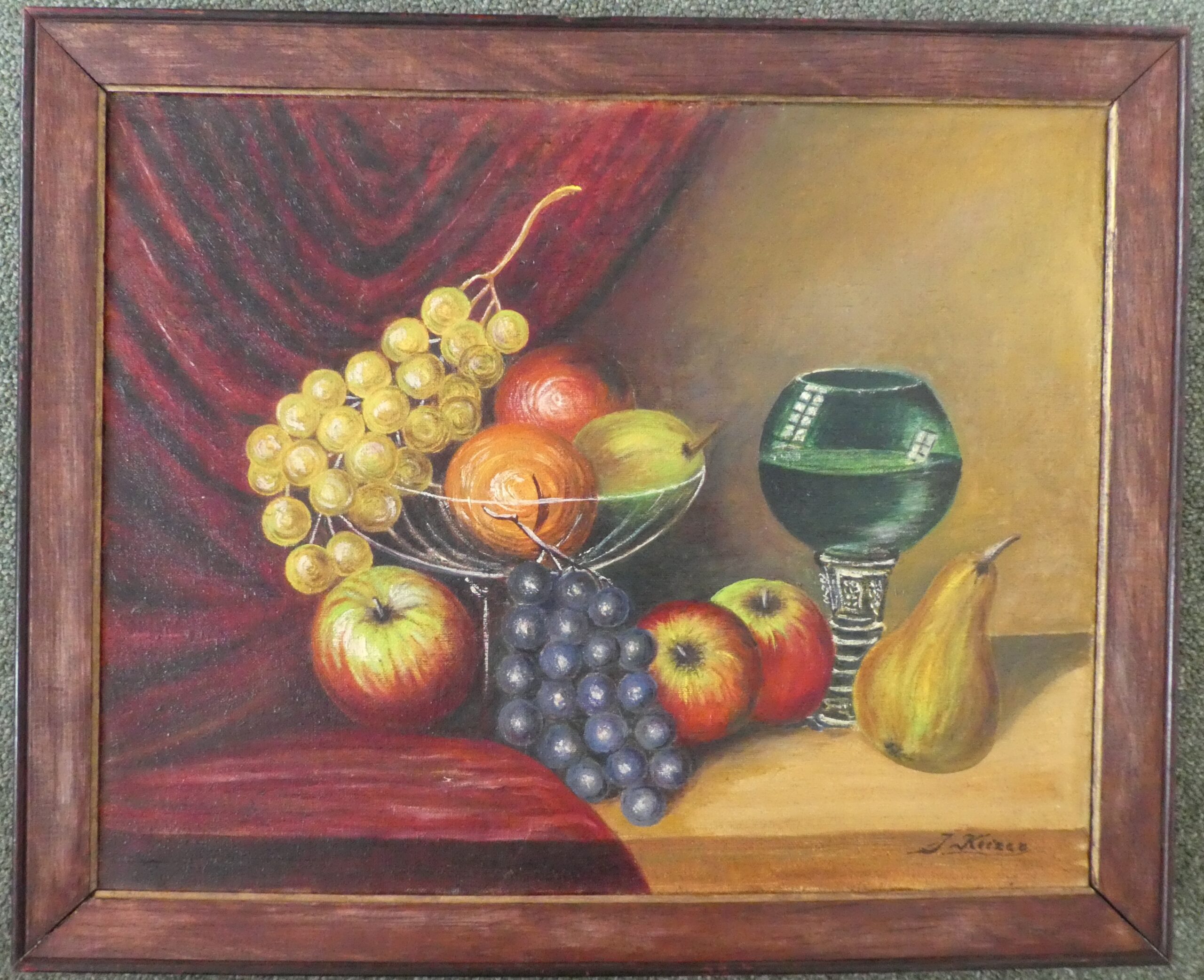 Stilleven met fruit en glas     €10,-