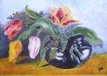 Vaas met tulpen